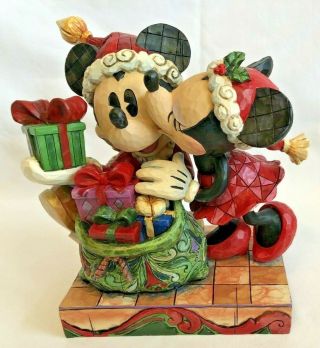 Disney Jim Shore “a Christmas Kiss” Mickey Mouse & Minnie Mouse Kissing 4009120
