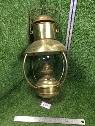 Vintage Brass Oil Hanging Lantern Lamp Ideal Brenner 20”