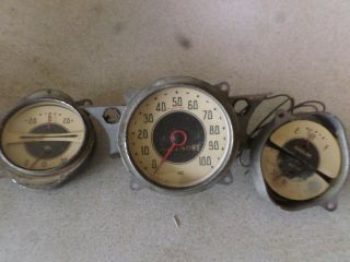 3 Vintage 1935 1936 Ac Chevrolet Speedometer  & Amp/oil Gas/water Gauges