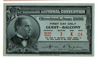 1936 Republican National Convention Guest Ticket