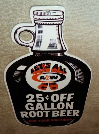 Vintage " A & W Root Beer " Drive In Restaurant 12 " Metal A&w Gasoline Oil Sign Aw