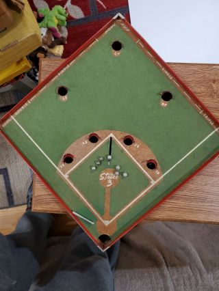 Rare 1946 Carl Hubbell Strike 3 Baseball Game Tin Felt Field Vintage Toy W Box