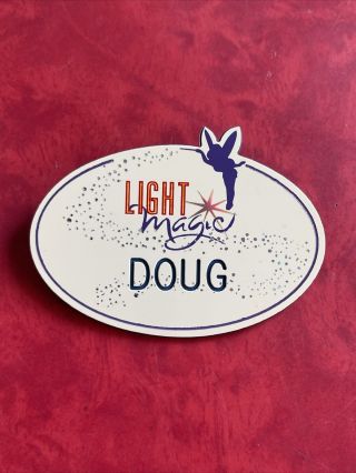 Rare Disneyland Light Magic W/tinkerbell Cast Member Name Badge Tag Doug Rare