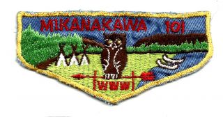 Vintage Oa Mikanakawa Lodge 101 Flap C/e F - 2?,  Circle Ten C. ,  Boy Scout Texas Tx