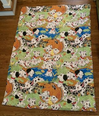 Vtg Disney 101 Dalmations Twin Size Comforter Blanket Reversible Dogs Colorful 2
