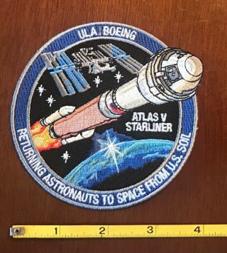 Authentic Ula Atlas V Boeing Cst - 100 Starliner Mission Patch Nasa Ksc