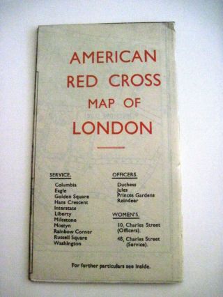 Wwii " American Red Cross " - Map Of London W/ Map & Pics Of Buildings