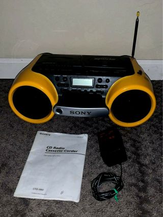 Sony Esp Sports Cfd - 980 Vintage Water Resistant Radio Cd/cassette Player Boombox