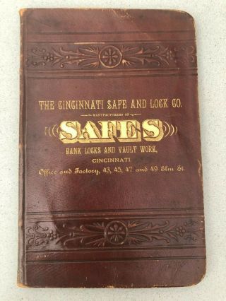 Vintage Book 1883 Cincinnati Safe And Lock Co.  Ephemera