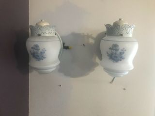 Vintage Bathroom Vanity Light Fixtures Wall Mount With Plug - In Outlet White/blue