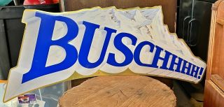 Vintage Busch Beer Tin Sign - Rare 1990 - 36 " X18 "