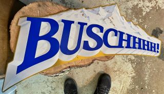 Vintage Busch Beer Tin Sign - RARE 1990 - 36 