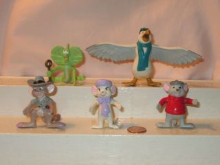 5 Disney The Rescuers Down Under Bendable Figures; By Applause 1990