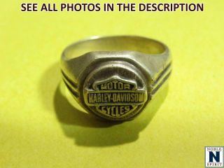 Noblespirit (js) Vintage Sterling Silver Harley Davidson Biker Ring