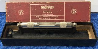 Vintage Starrett Machinist Level 2 Bubble No.  98 W/box 12”