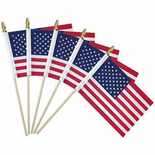 50 Packs Of Small American Flags On Stick 4x6 Inch/mini American Flags 4 " X6 "
