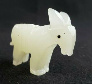 Vintage Alabaster Donkey/burrow/jack Ass 2.  5 " X 2.  5 " Hand Carved Stone Statue