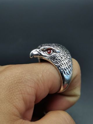 Chinese Old Craft Old Tibetan Silver Inlaid Ring