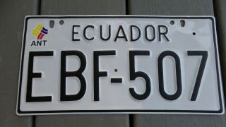 Rare Hard To Find Restored Vintage South America Ecuador Metal Licence Plate