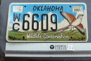 Oklahoma License Plate - 2001 Wildlife Series - Scissor Tail - Wc 6609 - Obsolete