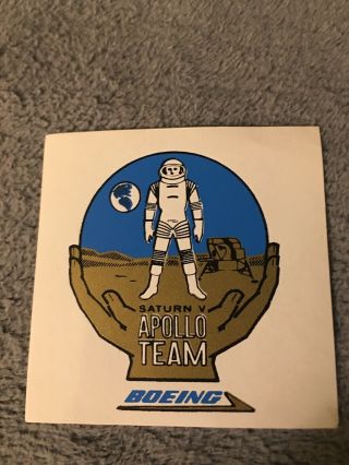 Rare Vintage Boeing Saturn V Apollo Team Sticker - Nasa Astronaut Missions