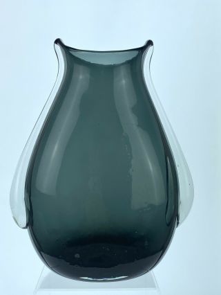 Vintage Handmade Blenko Glass 534 Vase In Charcoal Winslow Anderson Design