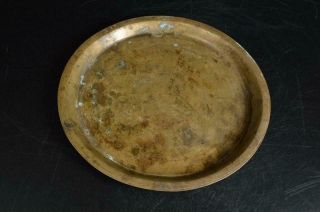 U5195: Japanese Old Copper Tray/plate Senchabon Tea Ceremony