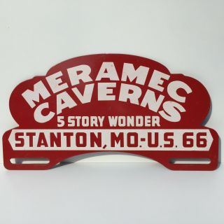 Meramec Caverns Stanton Mo.  U.  S.  Route 66 Metal License Plate Topper Sign