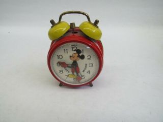 Vintage Bradley Walt Disney Mickey Mouse Alarm Clock/made In Germany/german