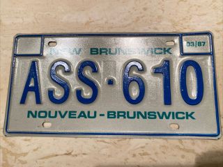 1987 Brunswick License Plate - Ass 610