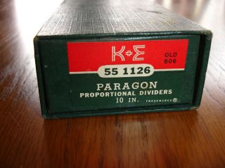 Vintage K,  E Keuffel & Esser Paragon Proportional Divider Drafting Tool 10 Inch
