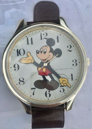 Vtg Welby By Elgin Mickey Mouse Giant Wrist Watch Wall Hanging Clock Walt Disney