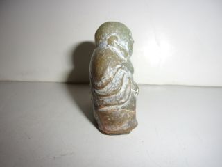 Chinese China green jade Buddha statue figure figurine 2 inches high 2