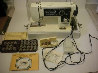 Vintage Dressmaker Model S - 3000 Zig Zag Sewing Machine & Embroidery Cams W/case