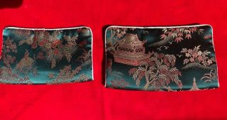 Vintage Dun Huang (not DUNHUANG) Jade Color Chinese Silk Pouch Change Purse Set 2