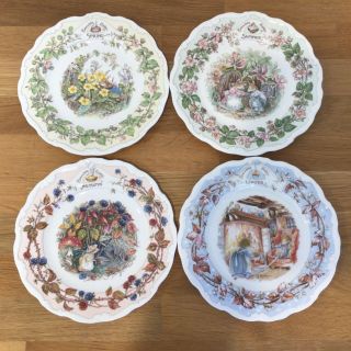 Vintage 1982.  Set Of 4 Royal Doulton Four Seasons Plates From Brambly Hedge 5317