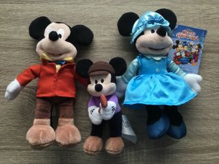 Disney Store Mickey’s Christmas Carol Plush Set Mickey,  Minnie,  Tiny Tim,  Cratch