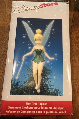 Disney Store Tinkerbell “tink Tree Topper “ 11” Rare Christmas