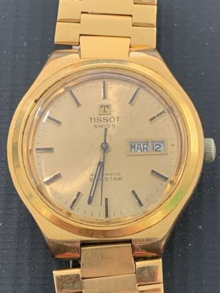 Vintage Tissot Seastar Gold Filled Automatic Mens Watch And Book