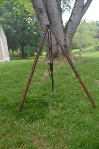 Vintage Wooden Survey Tripod K And E Kueffel And Esser