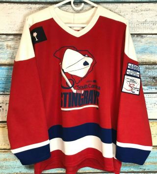 Vintage 1994 South Carolina Stingrays Hockey Jersey Sz Large Echl Booster Patch