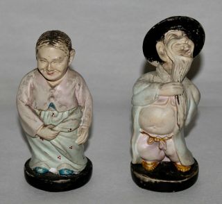 Antique Chinese Figures Laughing Man And Wife