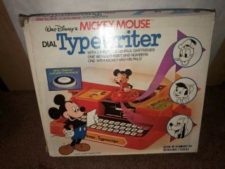 1975 Vintage Disney Mickey Mouse Dial Toy Typewriter with Box No.  5959 3
