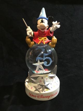 Vintage Mickey Mouse Walt Disney World 25th Anniversary Musical Snow Globe