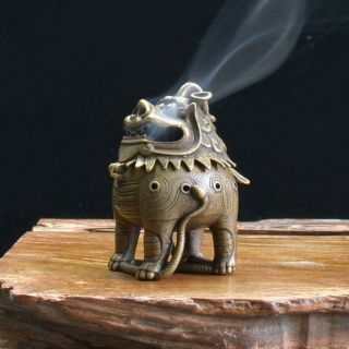 Small Vintage/antique Chinese Incense Burner Bronze/brass Candle Burner Holder B