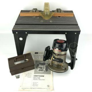 Vintage Sears Craftsman Router With Router Table,  Manuals And Bits