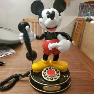 Rare 1997 Disney Mickey Mouse 1 Talking & Animated Telephone T0899 Telemania