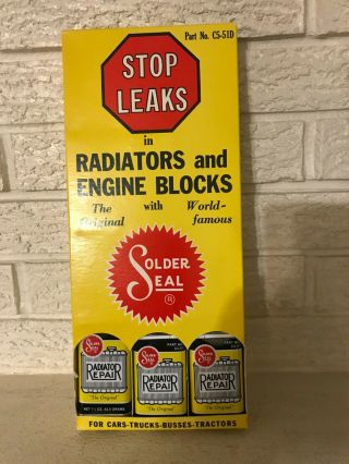 Vintage Solder Seal Radiator Stop Leak Full Service Station Display