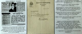 1920 - 30s Director Public Safety Philadelphia Gangster Era Wood Letter Signed Vf