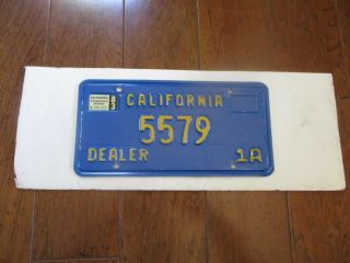 California Dealer Dlr License Plate 5579
